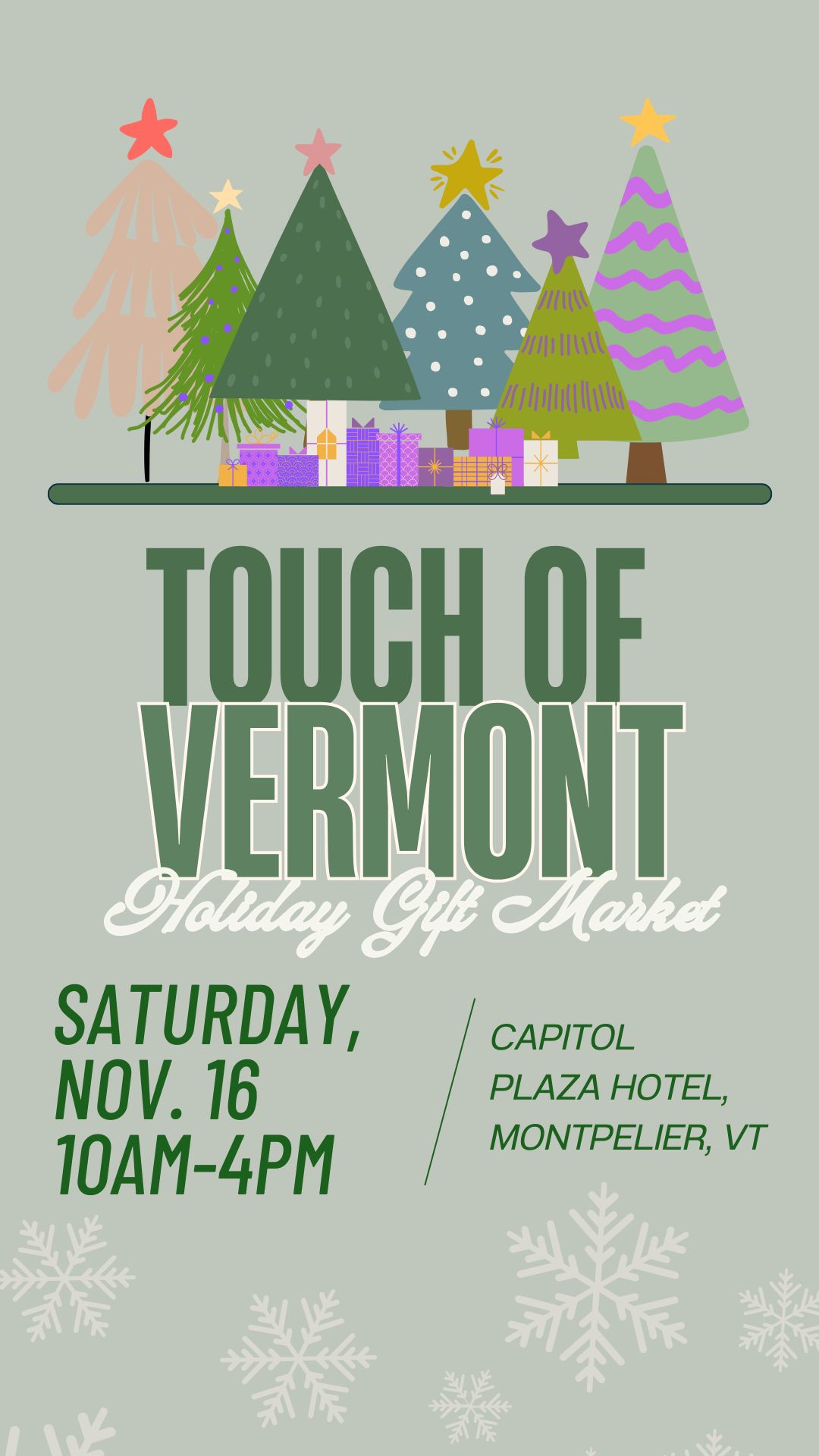 Event Poster for Touch of Vermont Holiday Market 2024