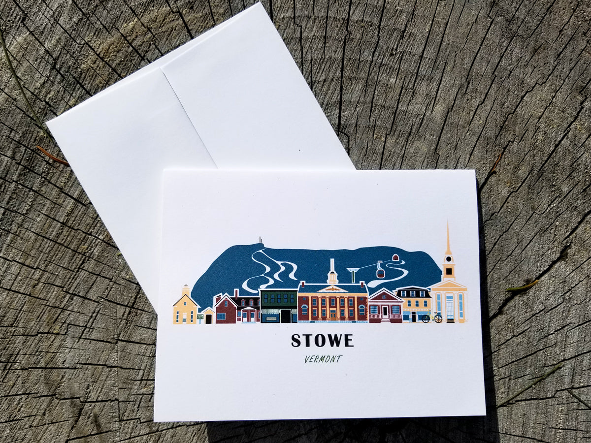 Stowe Vermont Cityscape | Blank Greeting Card Set