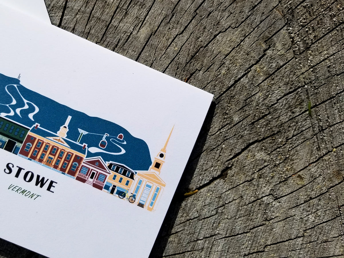Stowe Vermont Cityscape | Blank Greeting Card Set